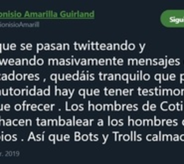 Dionisio Amarilla dice que redes sociales no lo harán tambalear - Paraguay.com