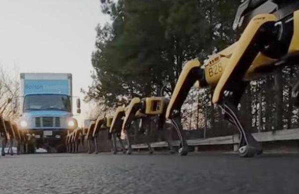 Video muestra la fuerza de los 'perros robots' que remolcan un camión - C9N