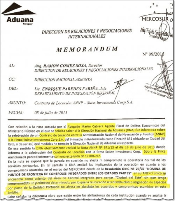 Puertos informó a Aduanas recién 6 meses después de concretar despojo - Edicion Impresa - ABC Color