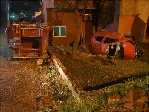 San Lorenzo: 1 vehículo dio 8 vueltas y otro casi choca contra la Catedral
