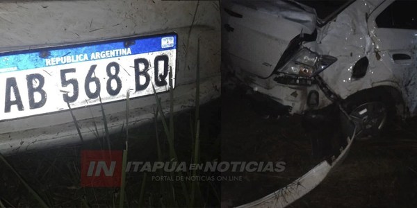 CNEL. BOGADO: VUELCO DE VEHÍCULO SOBRE LA RUTA 1 A LA ALTURA DE CURUÑAI.