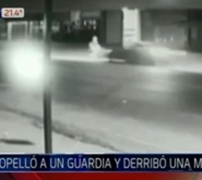 Atropelló a un guardia y derribó la muralla de una vivienda  - Paraguay.com