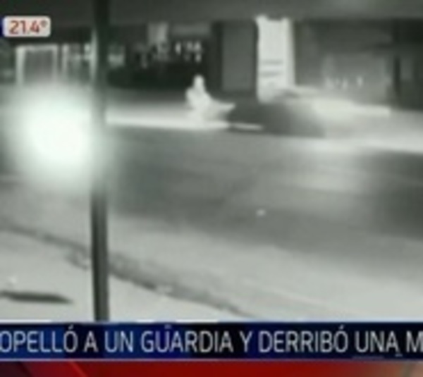 Atropelló a un guardia y derribó la muralla de una vivienda - Paraguay.com