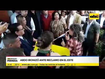Abdo ironizó ante reclamo en el este - Tv - ABC Color