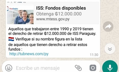 HOY / "Tiene derecho a retirar 12  millones": el nuevo fraude vía  WhatsApp que crea ilusión