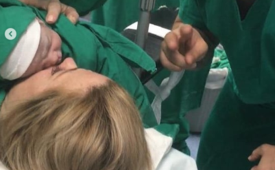 HOY / El dulce momento en que Lizarella dio a luz a Emmanuel