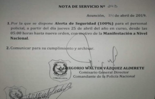 La Policía Nacional en 'alerta de seguridad' en un 100%  - Radio 1000 AM