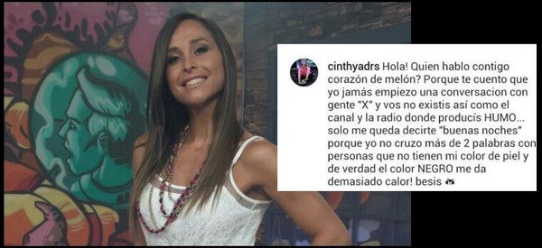Cinthya de Recalde, la morena con aires de albina lanzó frases racistas contra la piel "negra". - Churero.com