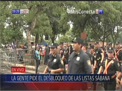 Fuerte operativo policial en inmediaciones del Congreso