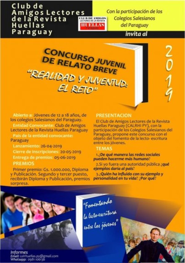 Colegios salesianos organizan concurso juvenil de relato - Espectaculos - ABC Color