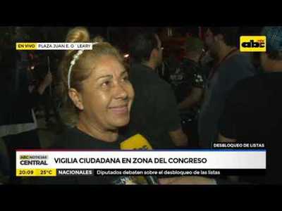 Desbloqueo de Listas: Vigilia ciudadana en zona del congreso - Tv - ABC Color