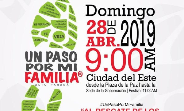 Realizarán caminata por la familia