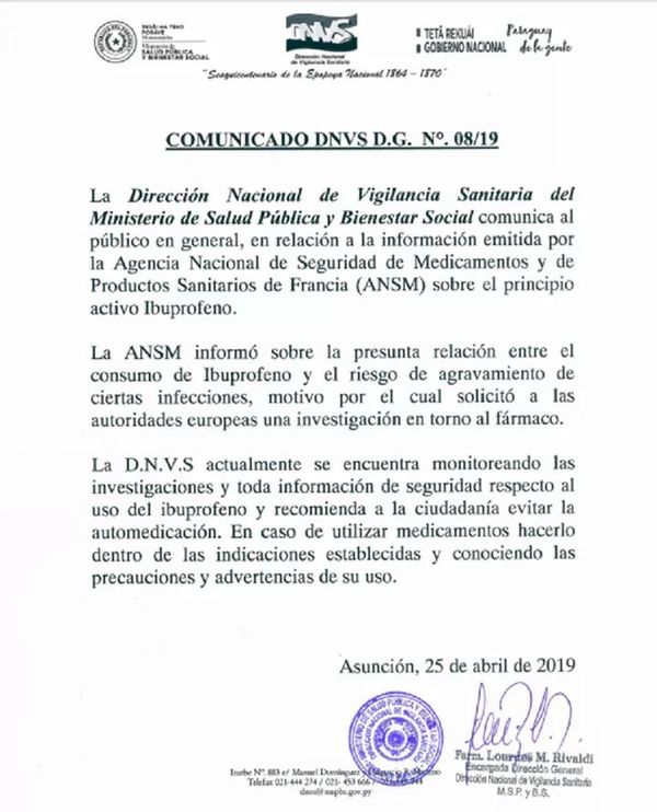 Ministerio de salud emite alerta