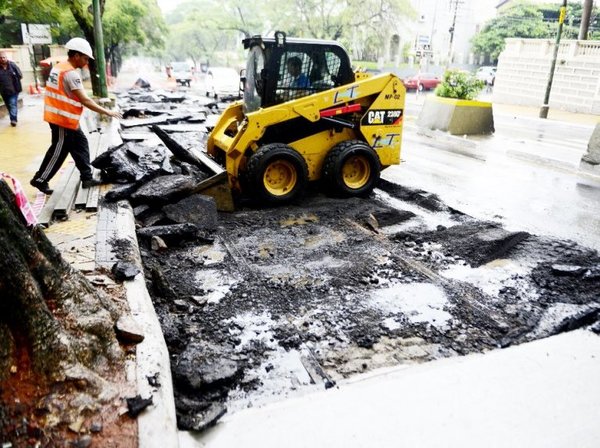 El cementado vuelve a sepultar vías del tranvía - Edicion Impresa - ABC Color