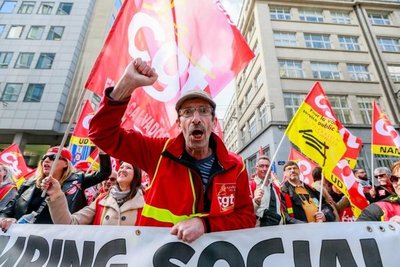 Sindicatos protestan por realización de elecciones europeas - Fotos - ABC Color