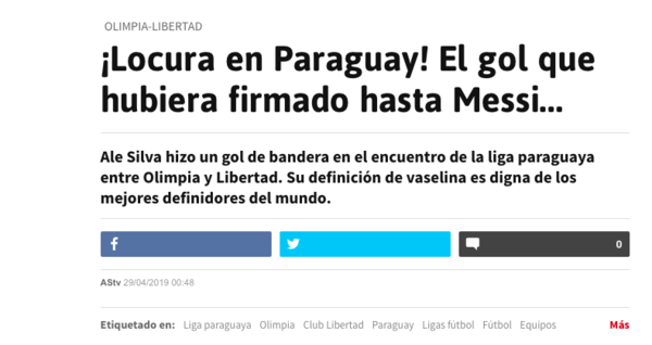 En España se maravillan con el gol de Silva