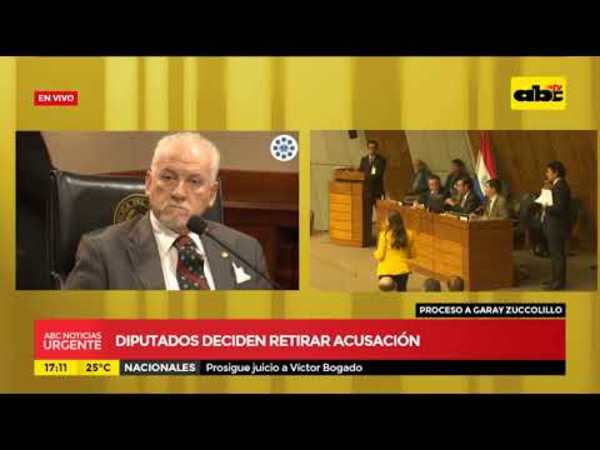 Garay Zuccolillo: Diputados deciden retirar acusación - Tv - ABC Color
