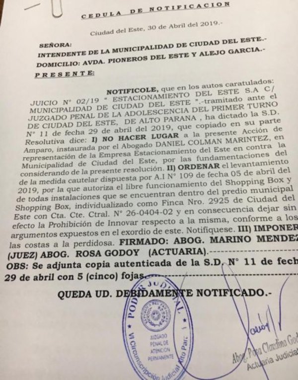 Juez levantó amparo a shopping Box | Paraguay en Noticias