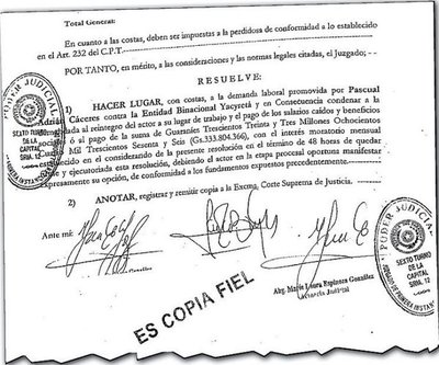 Inusitado interés de Jorge Barboza en casos de la EBY - Edicion Impresa - ABC Color
