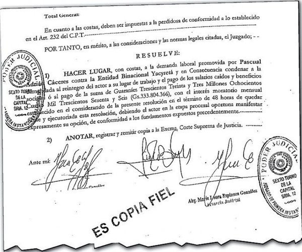 Inusitado interés de Jorge Barboza en casos de la EBY - Edicion Impresa - ABC Color