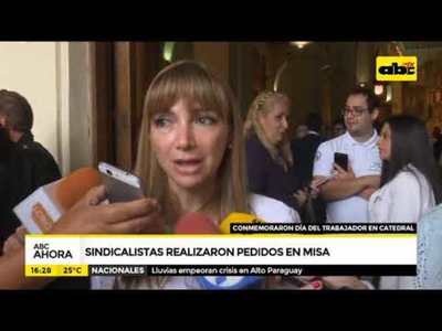Sindicalistas realizaron pedidos en misa - Tv - ABC Color