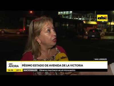 Reducto: Pésimo estado de la Avenida de la Victoria - Tv - ABC Color