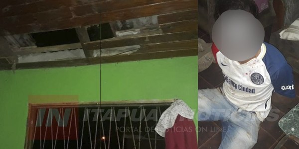 INGRESÓ POR EL TECHO PARA ROBAR Y FUE ATRAPADO POR LA POLICÍA.