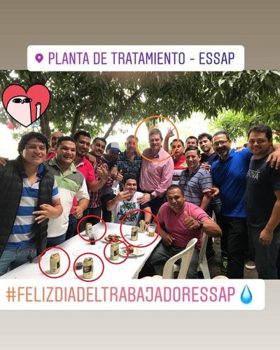 Farra con cerveza en plena planta de tratamiento de Essap