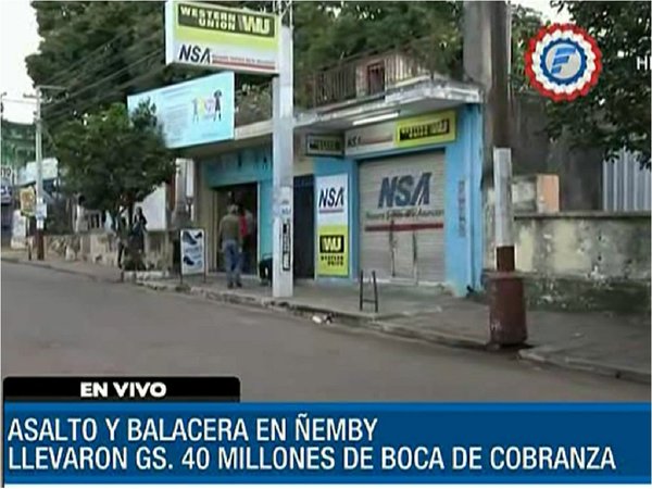 Millonario asalto y tiroteo en microcentro de Ñemby