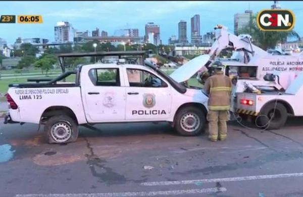 Patrulla de la FOPE sufre accidente en la Costanera de Asunción - C9N