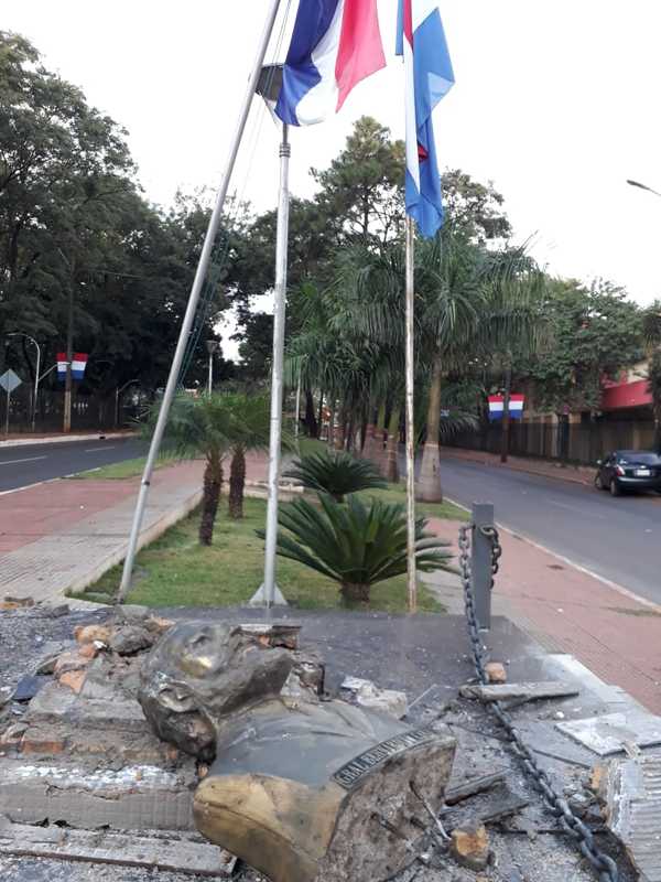 Destruyen busto de Bernardino Caballero | Diario Vanguardia 08