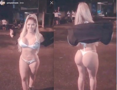 Olimpista salió en lencería  a festejar