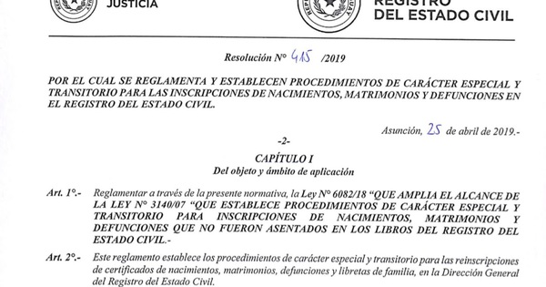 Registro del Estado Civil realiza jornadas masivas de corrección registral