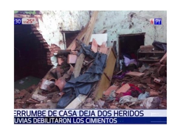Parte de una casa cayó sobre abuelita y su nieto