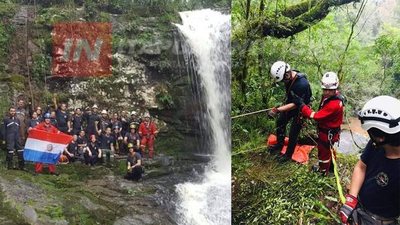 BOMBEROS ENCARNACENOS INSTRUYEN SOBRE RESCATE CON CUERDA A PARES DE ARGENTINA.