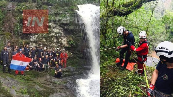 BOMBEROS ENCARNACENOS INSTRUYEN SOBRE RESCATE CON CUERDA A PARES DE ARGENTINA.