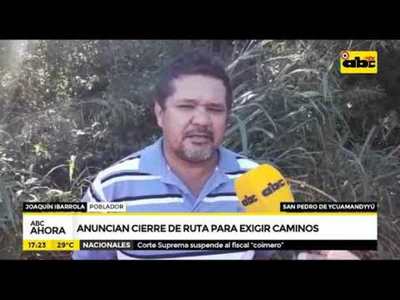 Anuncian movilización y cierre de ruta para exigir mejores caminos - Tv - ABC Color