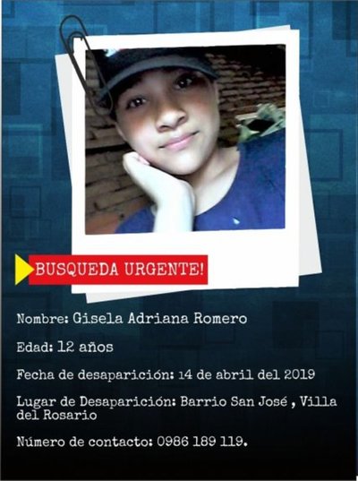 Niña está desaparecida desde el 14 de abril - Nacionales - ABC Color