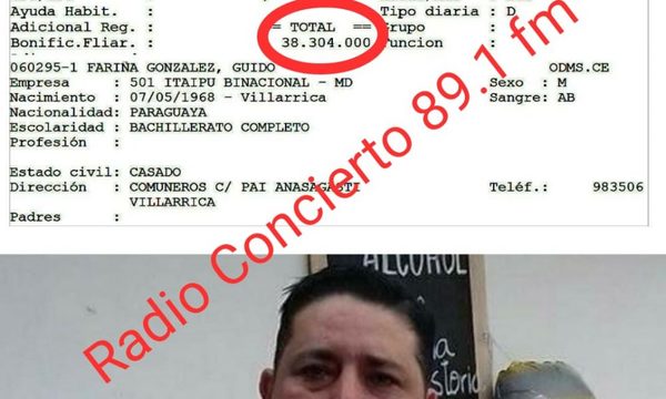 Consejero presiona en Itaipú para que blanqueen a su cuñado bachiller que gana G. 41 millones