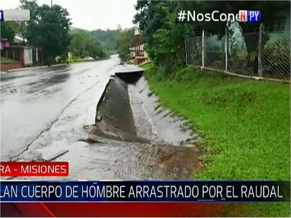 Hallan cuerpo de hombre arrastrado por el raudal en Misiones