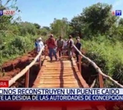 Vecinos erigen puente con medios propios ante decidía de autoridades - Paraguay.com