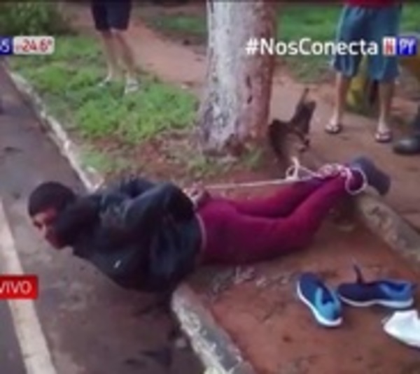 Vecinos capturan a motochorro en Luque - Paraguay.com