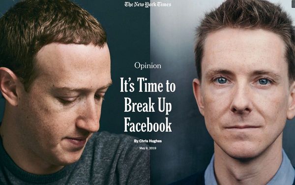 Cofundador de Facebook propone desmantelar el grupo