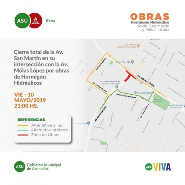 Cerrarán avenida San Martín - Nacionales - ABC Color