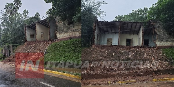 ANTIGUA CONSTRUCCIÓN SE DERRUMBA EN ENCARNACIÓN.