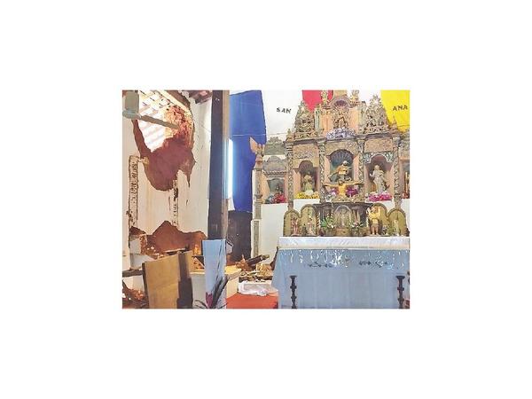 Caaguazú: Tras fuertes lluvias sedesplomó la pared de un templo