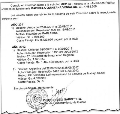 El pueblo pagó viajes de niñera de Bogado - Edicion Impresa - ABC Color