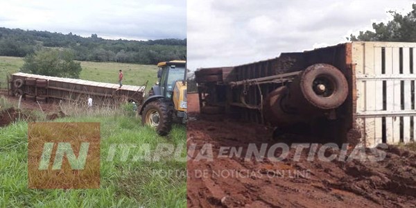 VUELCO DE CAMIÓN EN Bº CUATRO POTRERO DE ENCARNACIÓN