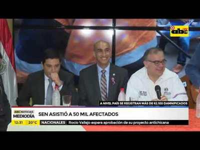 SEN asistió a 50 mil afectados - Tv - ABC Color