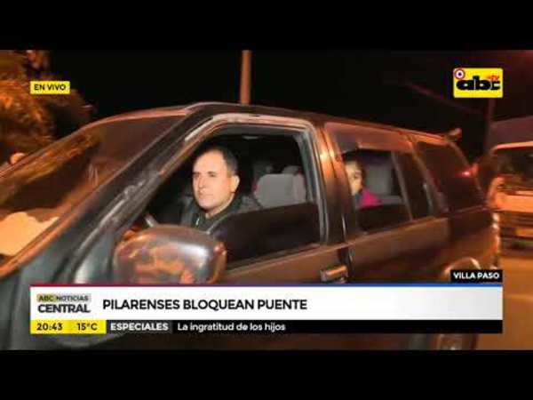 Pilarenses bloquean puente - Tv - ABC Color